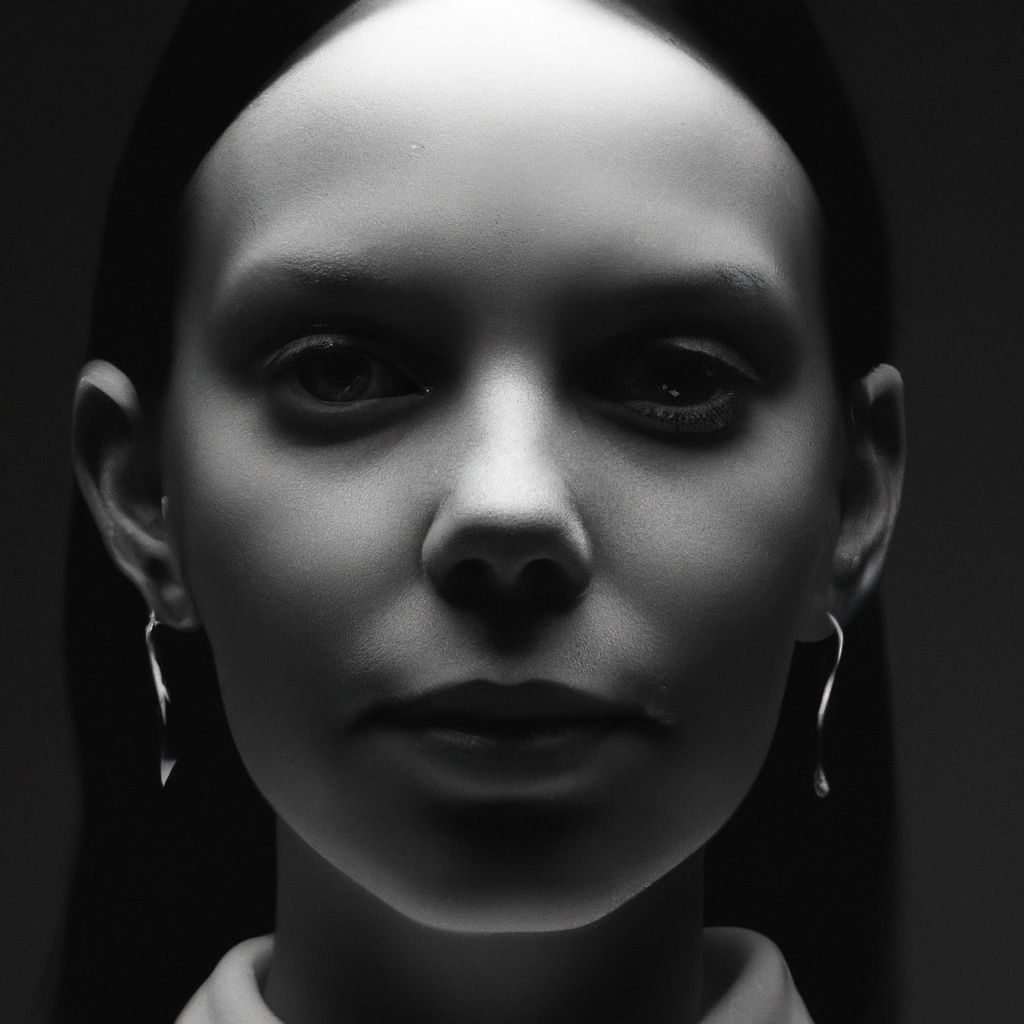 Portrait noir et blanc — Inès, coloriste